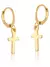 Brinco de Argola Com Cruz - Ouro