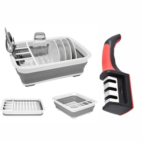 Combo Escurridor de Plástico + Afilador