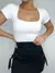 Body Feminino em Poliamida Manga Curta e Decote Quadrado Aline Ref. 1337 - loja online