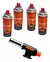 Soplete Soldador Flameador + Pack de 4 Cartuchos Gas Butano