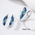 Shining Azure Plume Hoop Metal Stud