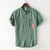 Relaxed Linen Blend Short Sleeve Men's Top - loja online