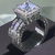 Inlaid Square Imitation Zircon Ring-Valentine's Day Proposal Ring - loja online