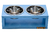 Comedouro Duplo De Madeira Com Potes Inox Para Gatos E Cachorros Azul