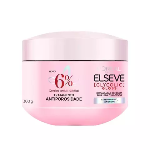 mascara glycolic gloss tratamento antiporosidade elseve 300g