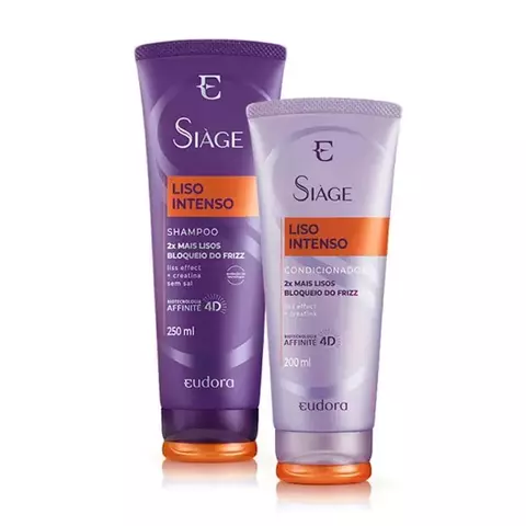 Kit Shampoo 250ml e Condicionador 200ml Liso Intenso Siage Eudora