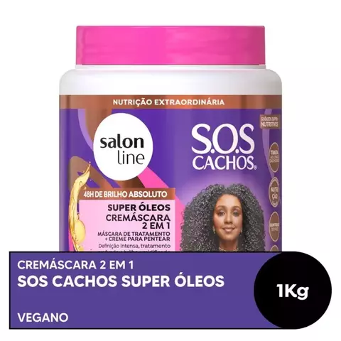 Mascara de tratamento+creme para pentear cremáscara 2 em 1 salon line 1kg