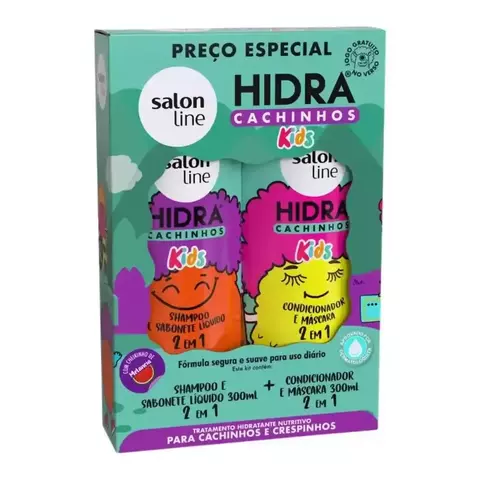 kit shampoo e sabonete líquido 300ml 2 em 1+condicionador e máscara 300ml 2 em 1