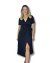 Vestido midi mc transpassado liso modal