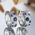 Bonito feminino branco azul zircão pedra brincos redondos de argola moda cor ou - comprar online