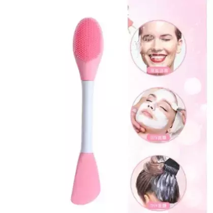 Pincel silicone máscara Escova / Espátula facial de silicone 2 em 1 Skin Care Massageadora