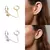 Brinco cor ouro prata banhado duplo buraco link corrente círculo hoop brincos zircon - Hinata