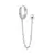Brinco cor ouro prata banhado duplo buraco link corrente círculo hoop brincos zircon - Hinata