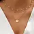 Colar Cristal zircão coração estrela charme em camadas pingente colar