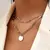 Colar Cristal zircão coração estrela charme em camadas pingente colar - comprar online
