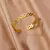 Pulseiras de aço inoxidável para mulheres, cor dourada, textura geométrica