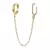 Brinco cor ouro prata banhado duplo buraco link corrente círculo hoop brincos zircon - comprar online