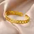 Pulseiras de aço inoxidável para mulheres, cor dourada, textura geométrica - Hinata