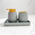 Set de Baño Tolhuin Gris y símil Madera - Toque de Deco Mayorista