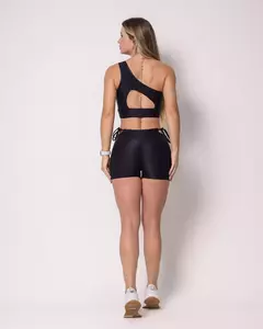Conjunto Short Empina Ajuste Compressao Preto + Top Paloma - Cali Fit