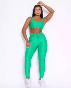 Conjunto Calça Legging Empina Compressão Verde Bandeira + Top Lu - comprar online