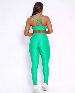 Conjunto Calça Legging Empina Compressão Verde Bandeira + Top Lu - Cali Fit