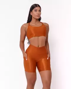 Conjunto Short Bolso Duplo Compressão Ferrugo + Top Lu - comprar online
