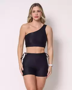 Conjunto Short Empina Ajuste Compressao Preto + Top Paloma - loja online