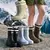 Botas de lluvia para mujer, calcetín medio alto, forrado de llana, cálido, versátil, impermeable, zapatos para exteriores para la lluvia. - comprar en línea