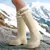 Botas de lluvia para mujer, calcetín medio alto, forrado de llana, cálido, versátil, impermeable, zapatos para exteriores para la lluvia. - comprar en línea