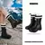 Imagen de Botas de lluvia para mujer, calcetín medio alto, forrado de llana, cálido, versátil, impermeable, zapatos para exteriores para la lluvia.