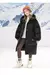 Parka de invierno para niños, chaqueta larga de algodón para adolescentes y niñas, abrigo negro y rojo, traje para la nieve, parka con capucha. - comprar en línea