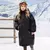 Parka de invierno para niños, chaqueta larga de algodón para adolescentes y niñas, abrigo negro y rojo, traje para la nieve, parka con capucha. en internet