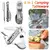 Juego de cubiertos multifuncionales, vajilla plegable portátil para acampar, cuchillo de acero inoxidable, tenedor, cuchara, abrelatas, equipo para exteriores. - comprar en línea