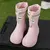 Botas de lluvia impermeables de color sólido para niño y niña, zapatos de agua duraderos antideslizantes, cómodos para el día lluvioso, Outdoor, Unisex. - tienda en línea