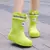 Botas de lluvia impermeables de color sólido para niño y niña, zapatos de agua duraderos antideslizantes, cómodos para el día lluvioso, Outdoor, Unisex. - tienda en línea