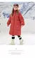 Parka de invierno para niños, chaqueta larga de algodón para adolescentes y niñas, abrigo negro y rojo, traje para la nieve, parka con capucha. - tienda en línea