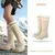 Botas de lluvia para mujer, calcetín medio alto, forrado de llana, cálido, versátil, impermeable, zapatos para exteriores para la lluvia.