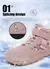 Botas de nieve y lluvia para niños y niñas, zapatillas con punta ancha y aislamiento de invierno, zapatos forrados de piel impermeables para niños y niñas, zapatillas de deporte para exteriores para clima frío. - tienda en línea