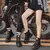 Botas altas de cuero para hombre y mujer, zapatos de alta calidad, zapatillas de deporte para exteriores, botines antideslizantes con cordones. - comprar en línea