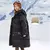 Parka de invierno para niños, chaqueta larga de algodón para adolescentes y niñas, abrigo negro y rojo, traje para la nieve, parka con capucha.