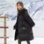 Parka de invierno para niños, chaqueta larga de algodón para adolescentes y niñas, abrigo negro y rojo, traje para la nieve, parka con capucha. - CORDILLERA online store