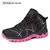 Zapatilla mujer cuero, botines al aire libre, zapatos de senderismo Trekking.