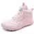 Imagen de Nuevas botas de invierno para padres e hijos, botas de nieve para hombes y mujeres, zapatillas de deporte informales de piel cálida, antideslizantes para exteriores, botines para niños y niñas.