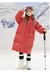 Parka de invierno para niños, chaqueta larga de algodón para adolescentes y niñas, abrigo negro y rojo, traje para la nieve, parka con capucha. en internet