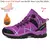 Zapatilla mujer cuero, botines al aire libre, zapatos de senderismo Trekking. - comprar en línea