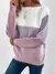 Imagem do Elegante três cores retalhos camisola feminina diário commuter casual solto ju