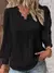 Camisa de costura de renda feminina costura solta com decote em v manga longa pu - comprar online