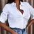 Blusa de manga comprida com decote em v feminina, camisa oversize, monocromátic - Achei Ofertas