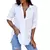 Blusa de manga comprida com decote em v feminina, camisa oversize, monocromátic - Achei Ofertas
